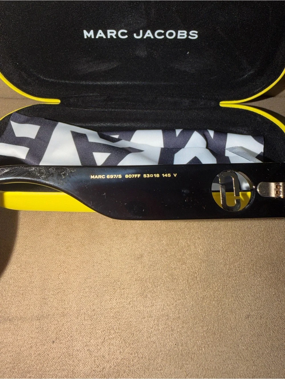 Marc Jacobs Black Frame Sunglasses with Brown Gradient Lenses
